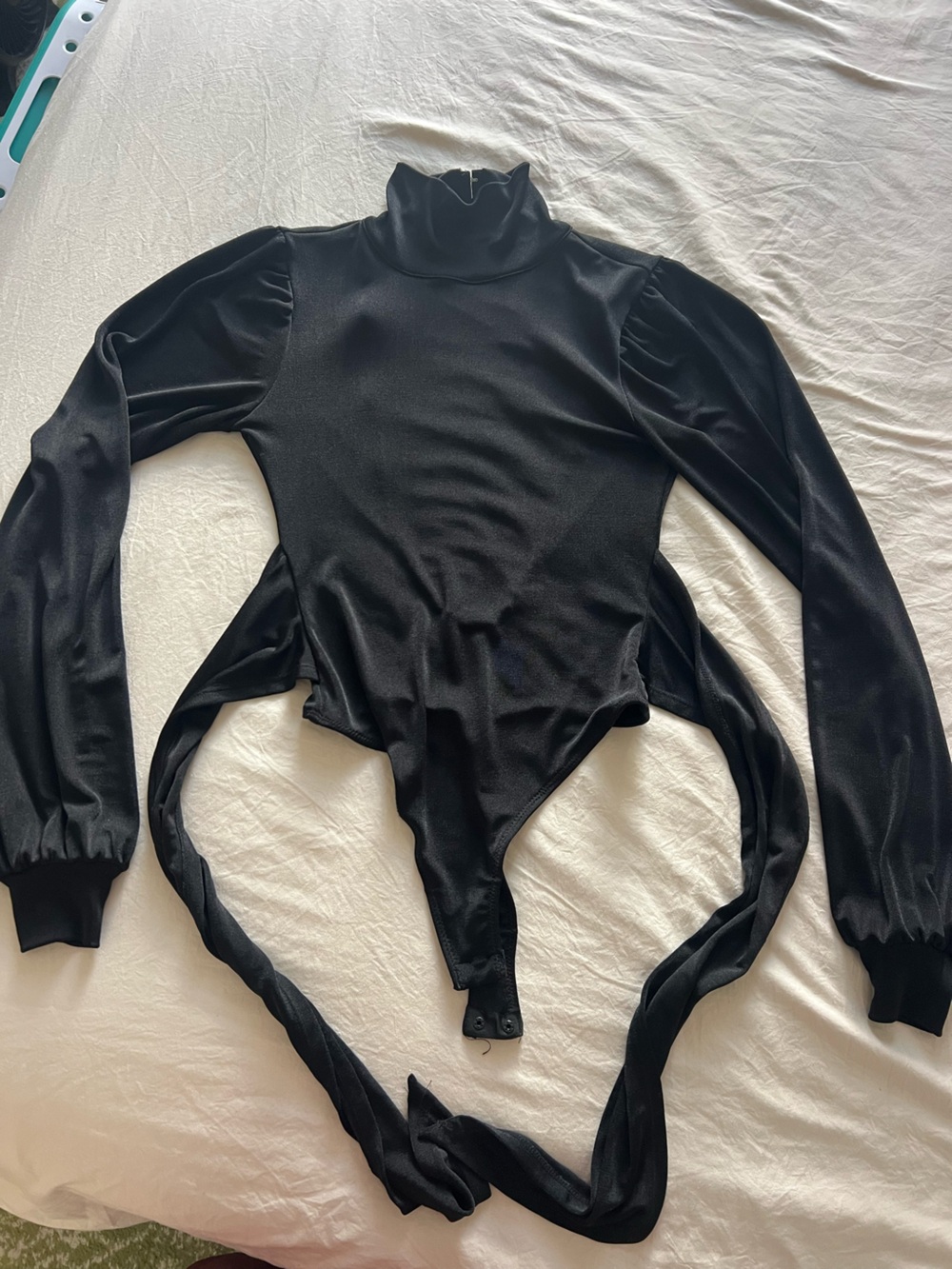 Black Long-Sleeve open back high neck  Bodysuit